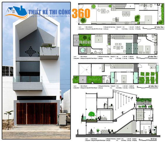 Báo giá thiết kế kiến trúc nhà phố 1 mặt tiền: 180.000 VNĐ/m2 sàn.