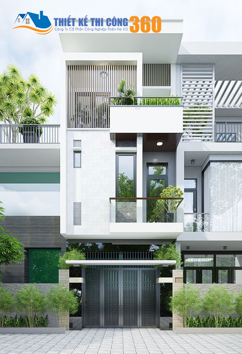 Nhà mặt phố - Thiết kế thi công Kiến Trúc nhà mặt phố hiện đại 2019